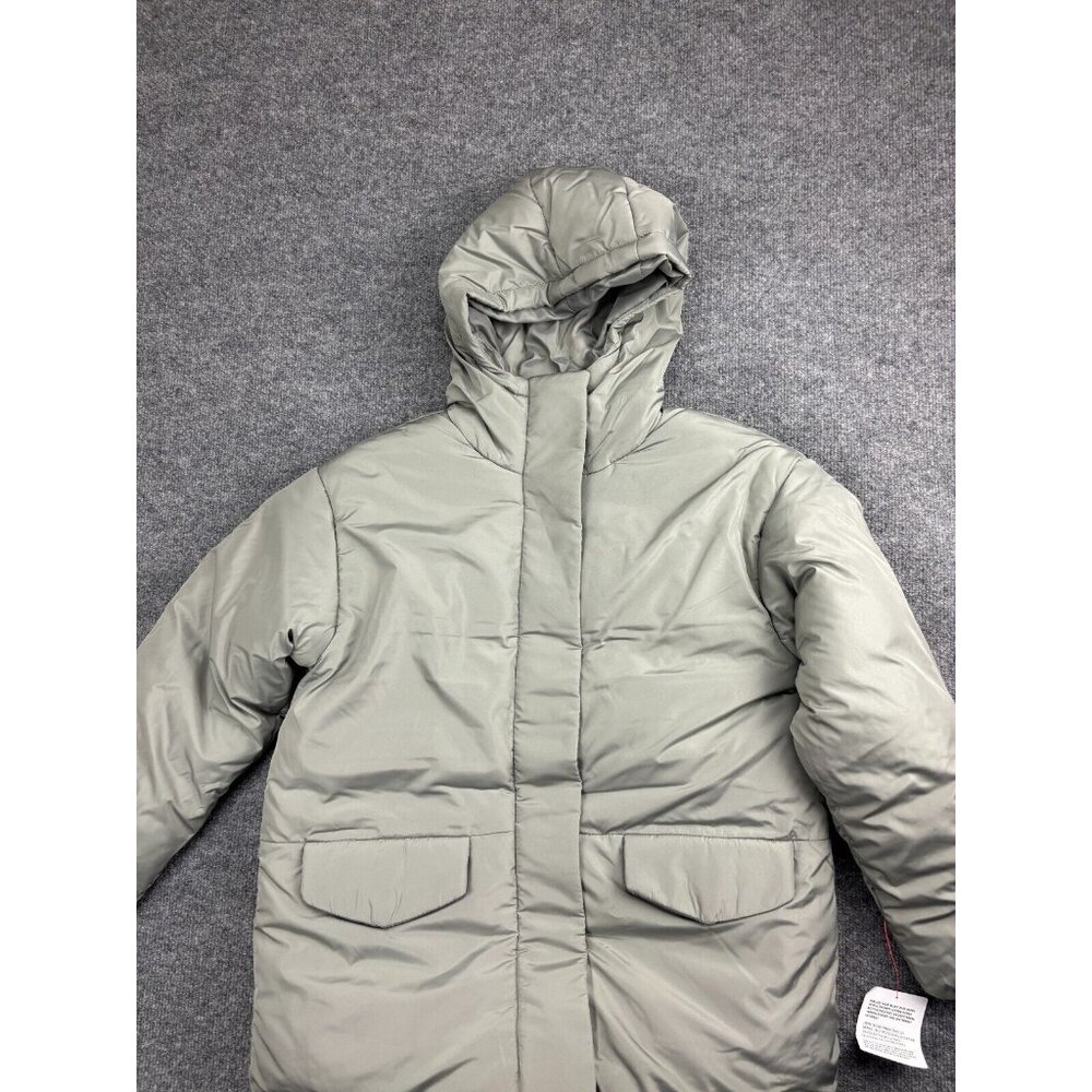 Asos Design Puffer Coat‎ Women's XS Gray Full Zip Oversized Pockets NWT